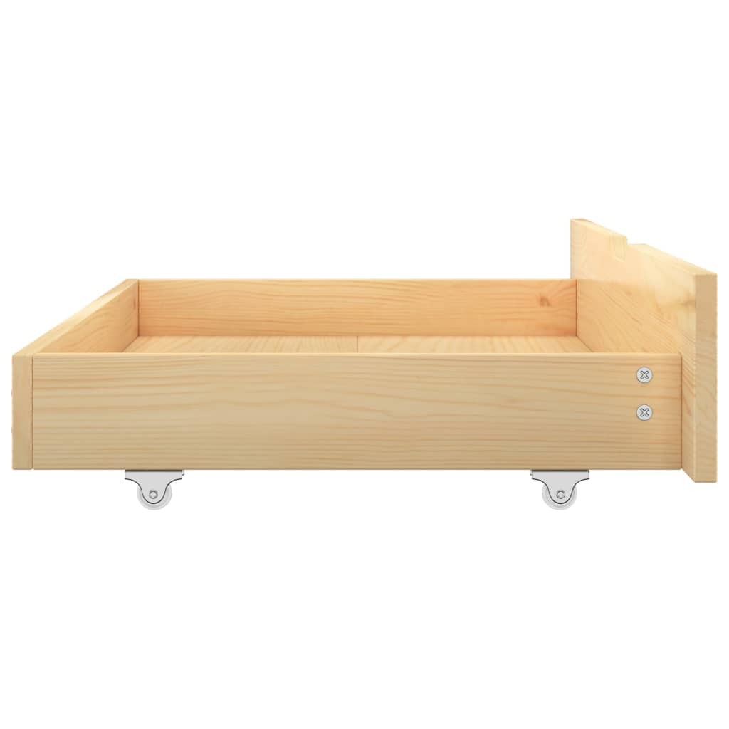 Canopy Bed Frame with 2 Drawers Solid Pine Wood 100x200 cm